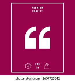 Quote icon symbol. Graphic elements for your design