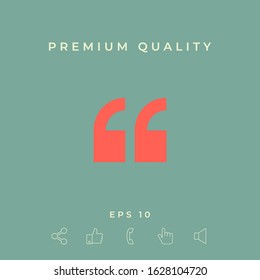 Quote icon symbol. Graphic elements for your design