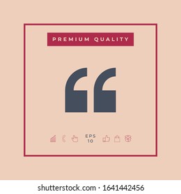 Quote icon symbol. Graphic elements for your design