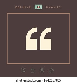 Quote icon symbol. Graphic elements for your design