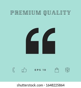 Quote icon symbol. Graphic elements for your design