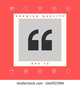 Quote icon symbol. Graphic elements for your design