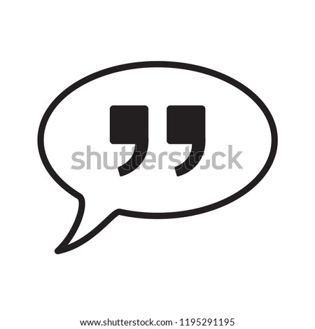 quote icon in trendy flat design 
