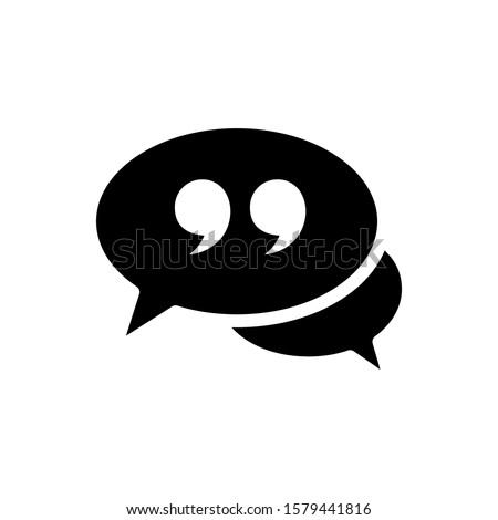 quote icon in trendy flat design