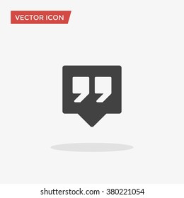 Quote Icon in trendy flat style isolated on grey background. Vector illustration, EPS10.