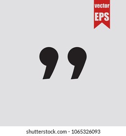Quote icon in trendy isolated on grey background.Vector illustration.