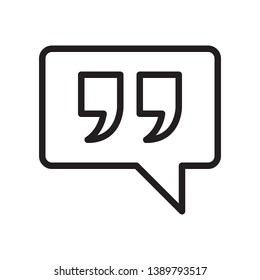 Quote icon in trendy outline style design. Vector graphic illustration. Suitable for website design, logo, app, and ui. Editable vector stroke. EPS 10.