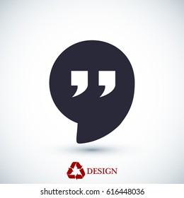 Quote icon, vector best flat icon, EPS