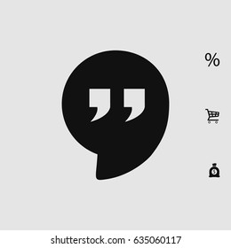 Quote icon, vector best flat icon, EPS