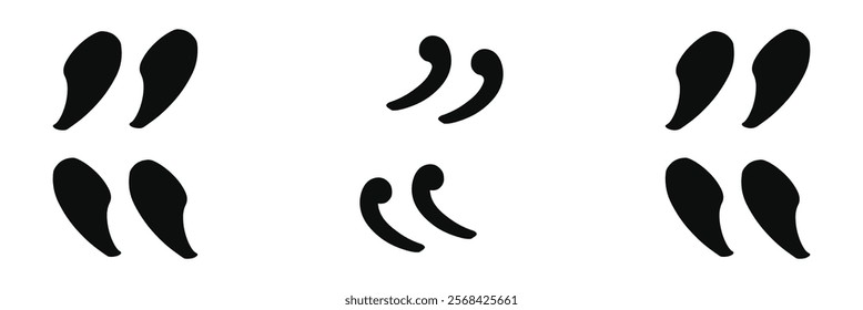 Quote icon. Vector black quote icon set. Quote Icon Object. Quote marks outline, speech marks, inverted commas or talking marks collection. Eps 10.