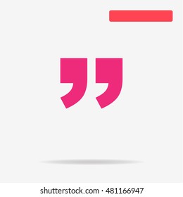 Quote icon. Vector concept illustration for design.