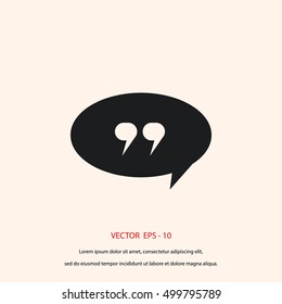 Quote icon vector, flat design best vector icon