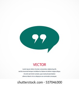 Quote icon vector, flat design best vector icon