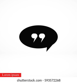 Quote icon vector, flat design best vector icon