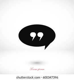 Quote icon vector, flat design best vector icon