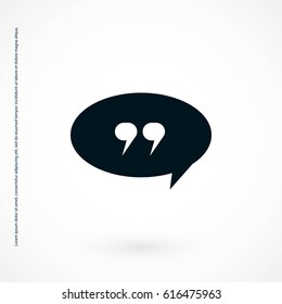 Quote icon vector, flat design best vector icon