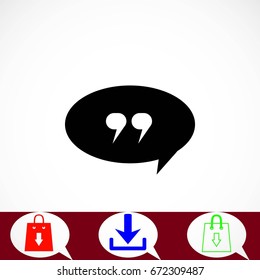 Quote icon vector, flat design best vector icon