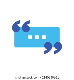 Quote icon vector graphic illustration in blue