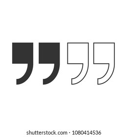 Quote icon. Vector illustration, flat design.