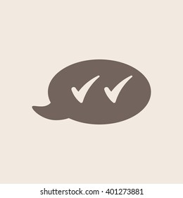 Quote  icon, vector illustration. Flat design style