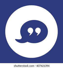 Quote  icon, vector illustration. Flat design style