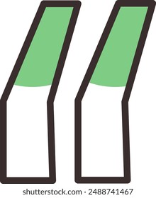 Quote Icon Vector Illustration Line Green Minimalis and Aesthetin