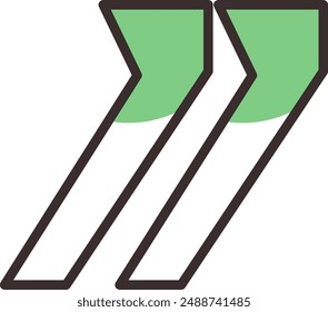 Línea de Ilustración vectorial de Icono de Cotización Verde Minimalis y Estetin