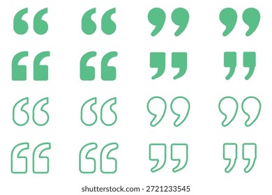 Zitatsymbol, Vektorgrafik. Anführungszeichen und -symbol. Satz von Anführungszeichen . Anführungszeichen-Symbolsammlung auf weißem Hintergrund. doppelter Anführungsvektor. Anführungszeichen. Schwarze Anführungszeichen Symbol eps