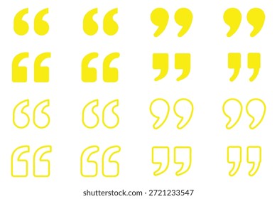 Zitatsymbol, Vektorgrafik. Anführungszeichen und -symbol. Satz von Anführungszeichen . Anführungszeichen-Symbolsammlung auf weißem Hintergrund. doppelter Anführungsvektor. Anführungszeichen. Schwarze Anführungszeichen Symbol eps