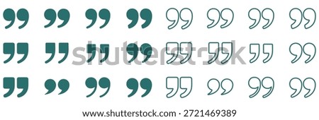 Quote icon vector illustration. Quotation mark sign and symbol. Set of quote mark . Quotation mark icon collection on white background. double quotation vector symbol. editable stroke quote right icon
