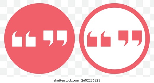 Quote icon vector illustration. Red and Pink Quotation mark sign and symbol. EPS 10.