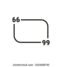 Quote icon vector. Line quotation symbol. Trendy flat outline ui sign design. Thin linear graphic pictogram for web site, mobile application. Logo illustration. Eps10.