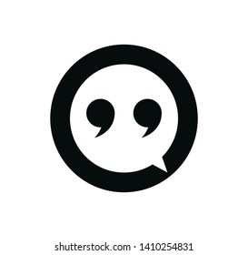 Quote icon vector logo illustration