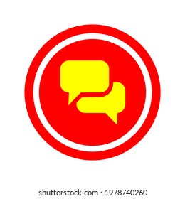 Quote icon vector logo illustration, testimonial vector red yellow icon, the logo testimonial red yellow icon, vector icon testimonial red yellow