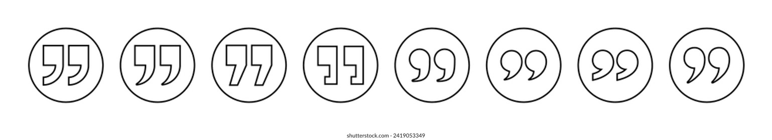 Quote icon vector. Quotation mark sign and symbol