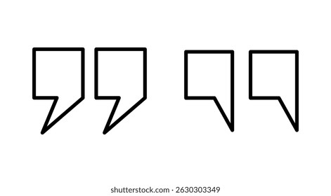 Quote icon vector. Quotation mark sign and symbol