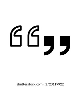 quote icon vector sign design on white background