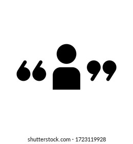 quote icon vector sign design on white background