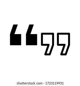 quote icon vector sign design on white background