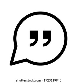 quote icon vector sign design on white background