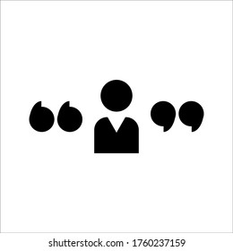 quote icon vector sign design on white background