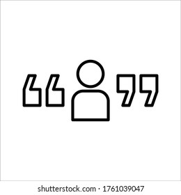 quote icon vector sign design on white background