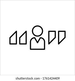 quote icon vector sign design on white background