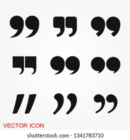 Quote icon vector sign symbol for design