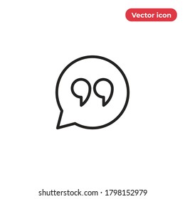 Quote icon vector. Speech sign