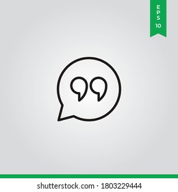 Quote icon vector. Speech sign