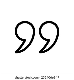 quote icon. quote icon vector for web design, UI, app isolated on white background.