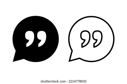 Quote icon vector for web and mobile app. Quotation mark sign and symbol