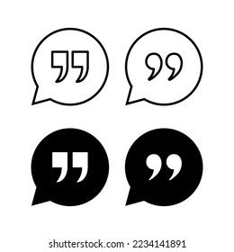 Cita el vector de icono para la aplicación web y móvil. Signo y símbolo de la marca de cotización