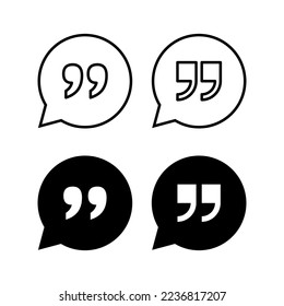 Quote icon vector for web and mobile app. Quotation mark sign and symbol